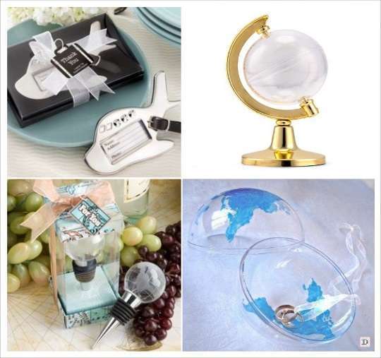 decoration mariage voyage cadeau invite contenant globe bouchon stopper étiquette à bagage