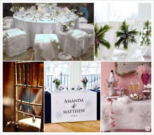 mariage hiver decoration table surnappe personnalise decoration chaise