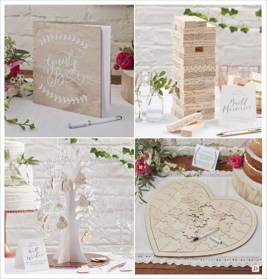 Puzzle Bois forme coeur naturel avec chevalet, decoration mariage