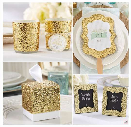 mariage glitter paillette photophore pailleté  marque place cadre paillette boite dragees or menu programme sur batonnet