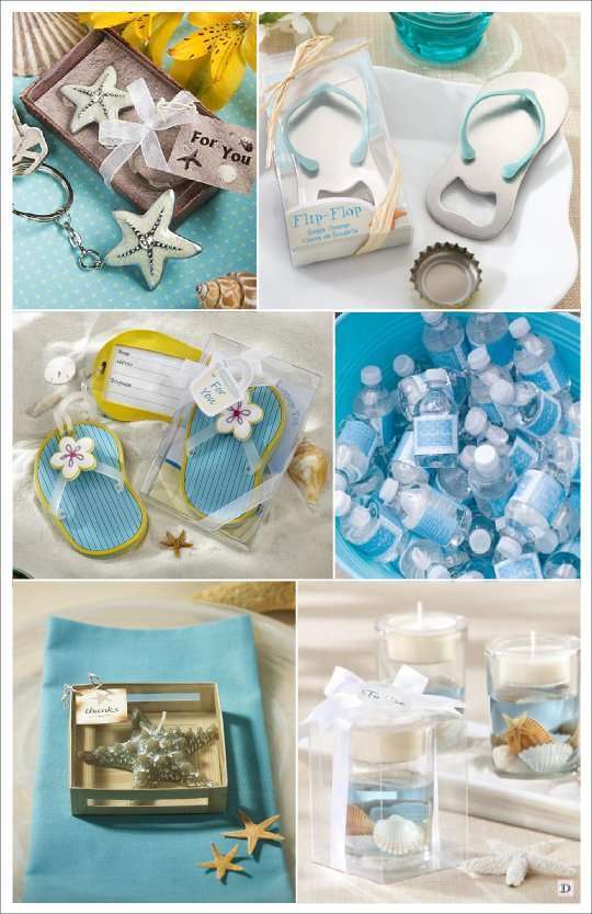 decoration mariage mer cadeaux decapsuleur bougie eau minerale porte cle tong