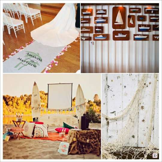 decoration mariage mer salle tapis 