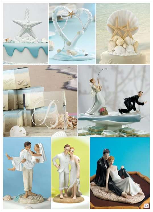 decoration mariage mer figurine gateau piece montee