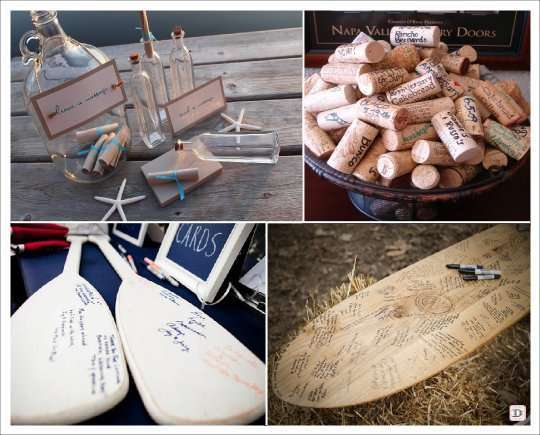 decoration mariage mer livre dor rame bouchon bouteille surf