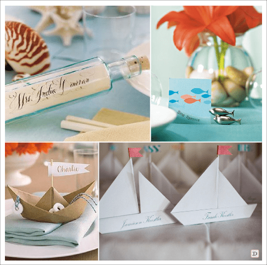 decoration mariage mer marque_place poisson voilier bouteille