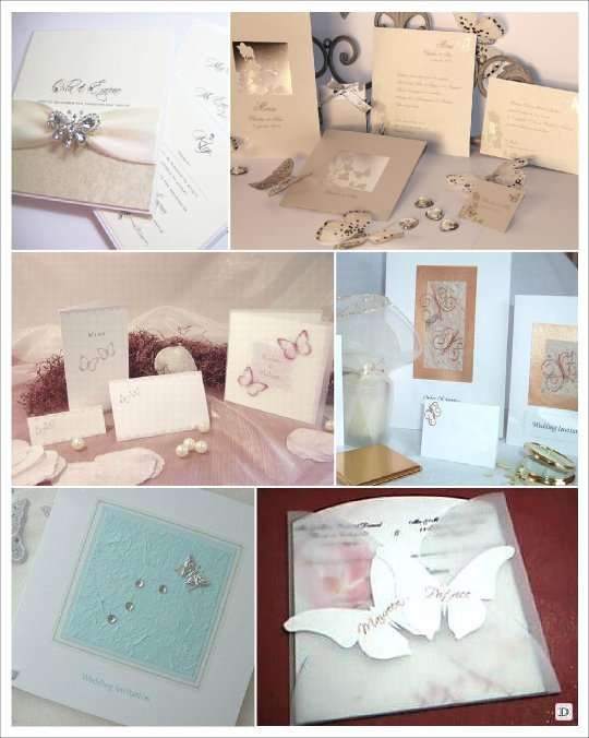 mariage papillon faire part  fil de fer