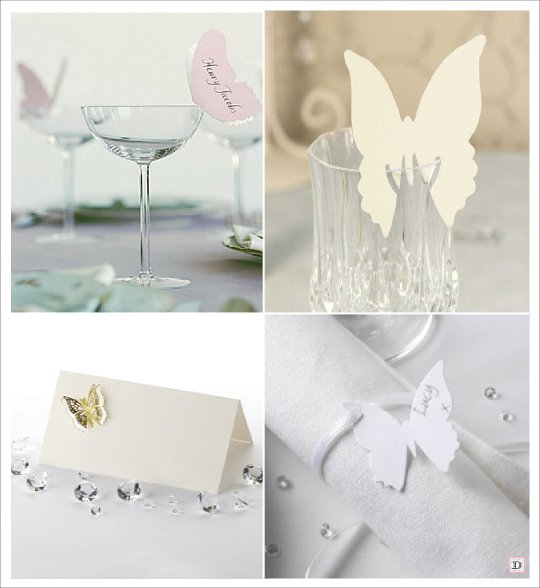 mariage papillon marque place papier dentelle