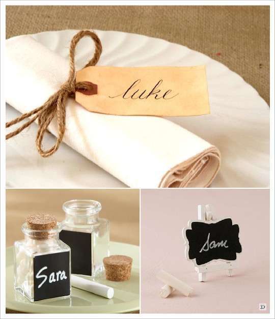 mariage rustique champêtre marque place porte nom tag kraft mini pot ardoise chevalet ardoise