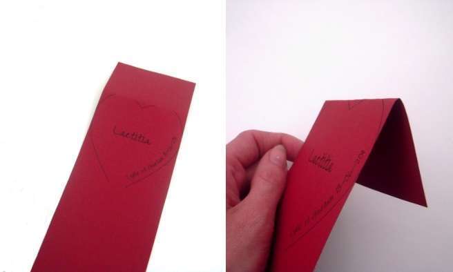 diy marque place vase coeur