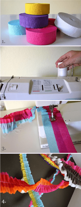 explication diy guirlande papier crepon