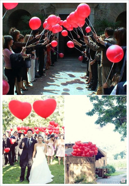 idees ballons sortie eglise ballon coeur lacher ballon mariage