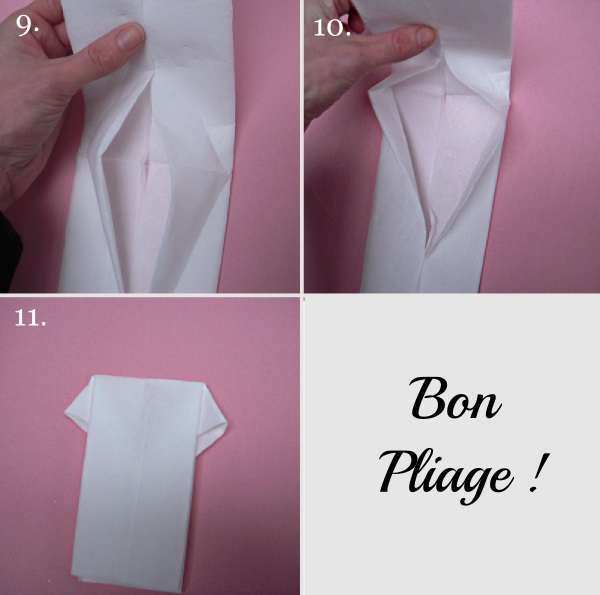 tutoriel pliage serviette manteau veste maillot