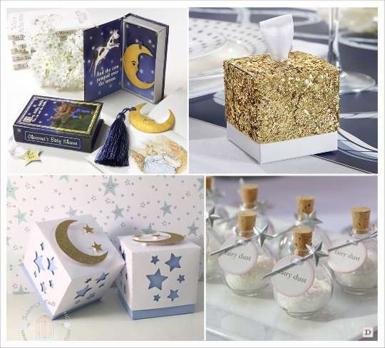 decoration mariage etoile boite dragees glitter cadeauinvites marque page fiole en verre