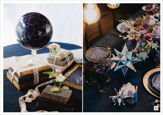 decoration mariage etoile centre table globe