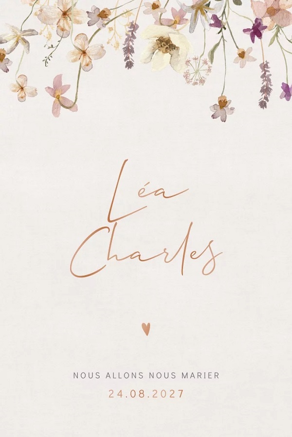 invitation mariage champetre tendance