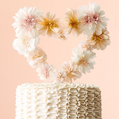 cake topper figurine mariage fleur papier