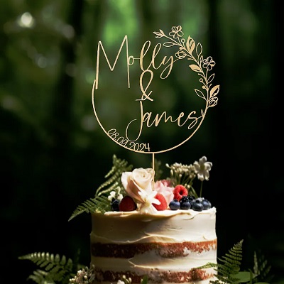 figurine mariage rondin de bois cake topper