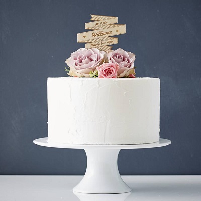 figurine mariage cake topper banderole