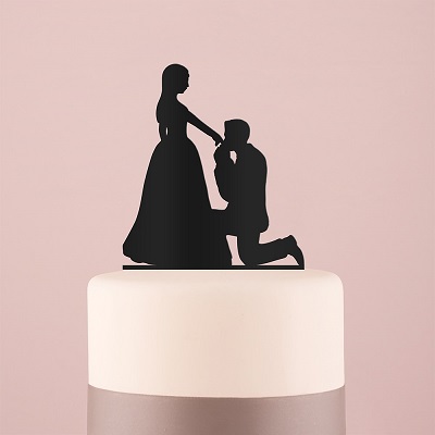 fihgurine cake topper plexiglas baise main mariage