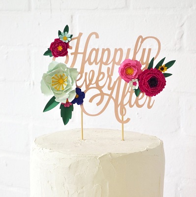 figurine cake topper papier fleurs diy