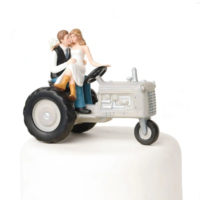 figurine mariage western tracteur agriculteur