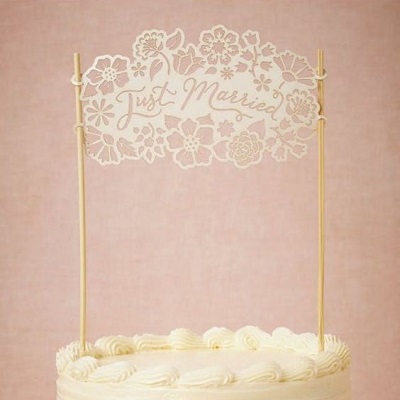 figurine cake topper mariage dentelle papier