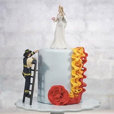 figurine mariage humoristique pompier