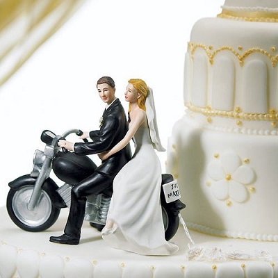 figurine mariage moto