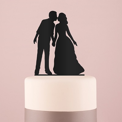 figurien mariage silhouette cake topper plexiglas