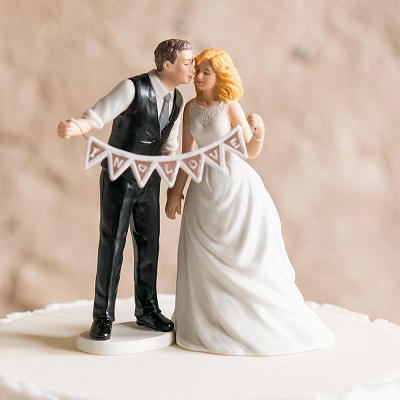 figurine mariage vintage banderole