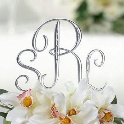 figurine mariage monogramme piece montee