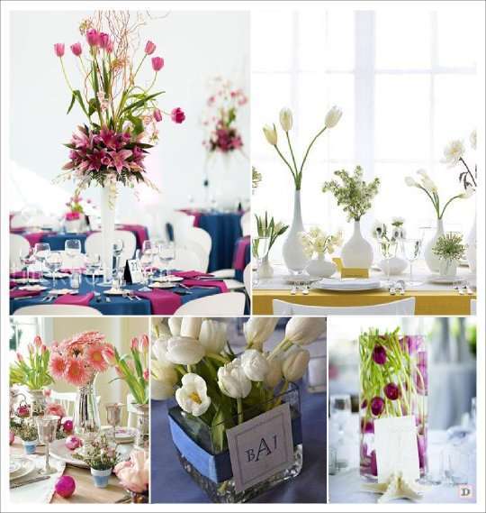 fleurs mariage table tulipe