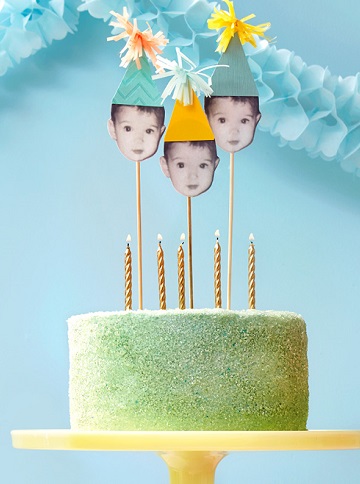 decoration gâteau bougie cake topper or happy birthday