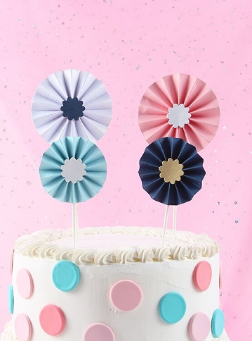 cake topper mini cocarde pour deco gateau