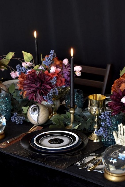 Decoration table halloween inspiration naturaliste