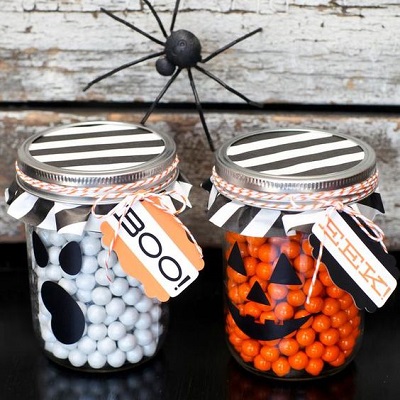 bocal à bonbons halloween tête