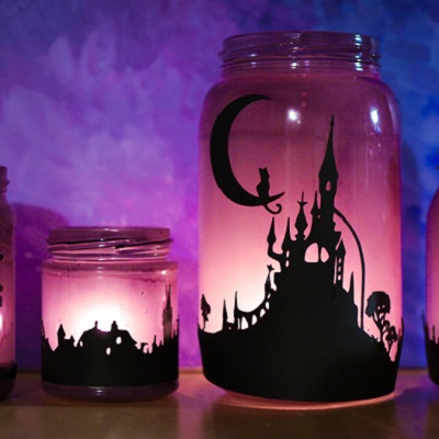 lanterne halloween bocal lumineux