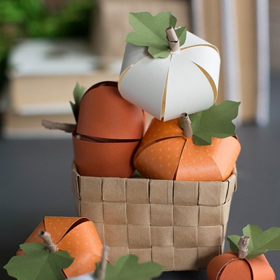 mini citrouille pochon en papier DIY halloween