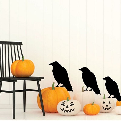 sticker corbeau decoration halloween
