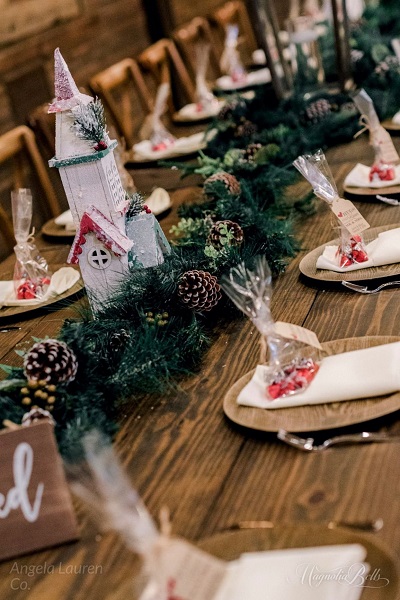 decoration table mariage de noel sapin