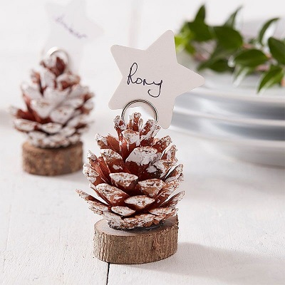 marque place pomme de pin mariage d'hiver