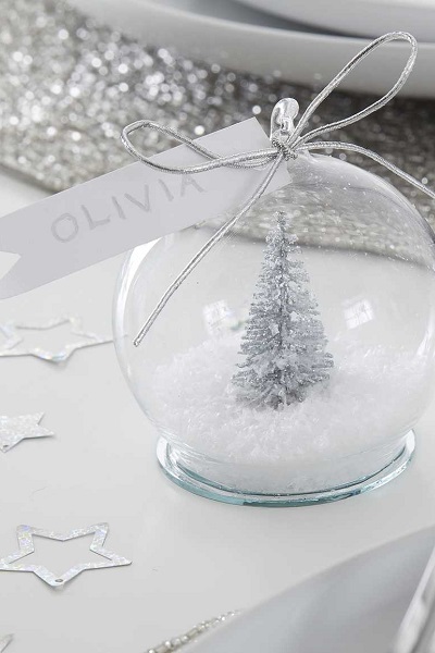 marque place de noel sapin argent