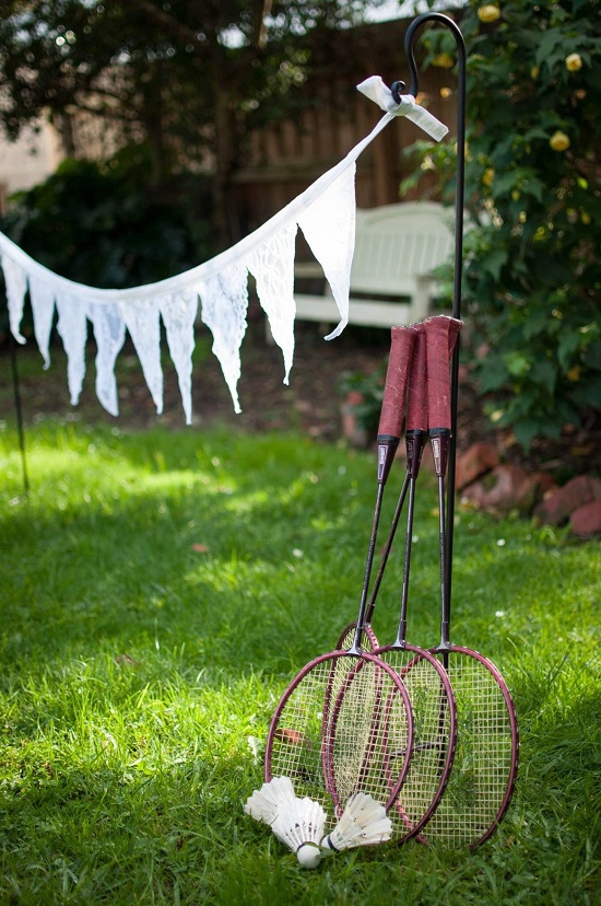 jeu badminton mariage plein air