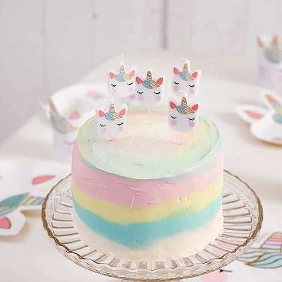 bougies d'anniversaire licorne pour gateau