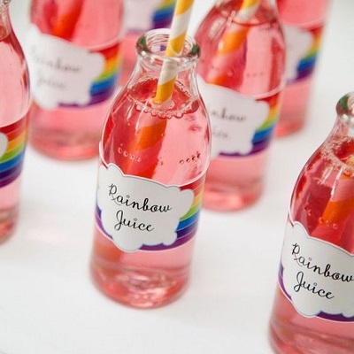 bouteille sirop candy bar arc en ciel