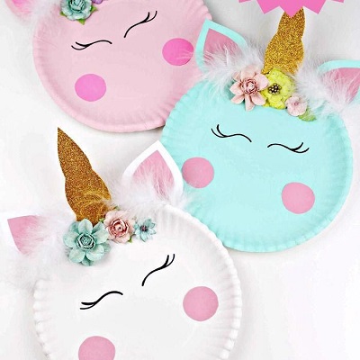 activite anniversaire licorne assiette carton