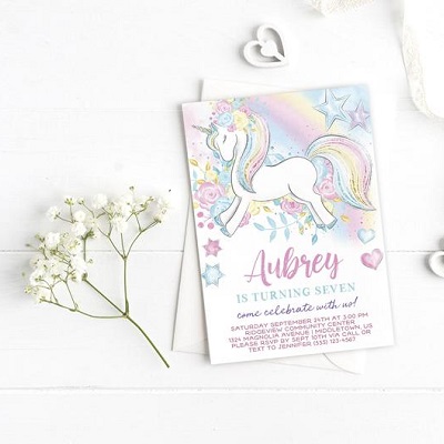 carte a imprimer anniversaire licorne