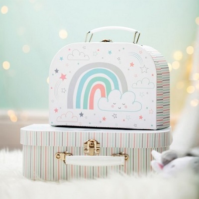 set de valise arc en ciel licorne