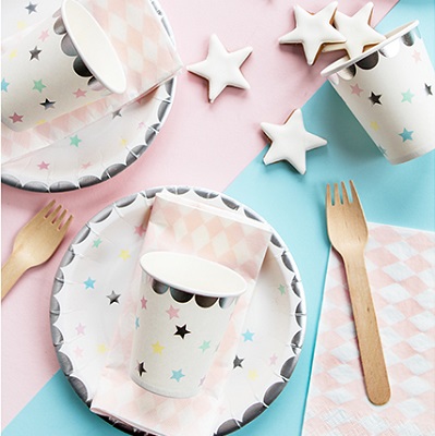 Assiette jetable Licorne pour anniversaire fille