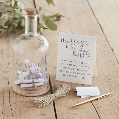 bouteille en verre livre d'or messages